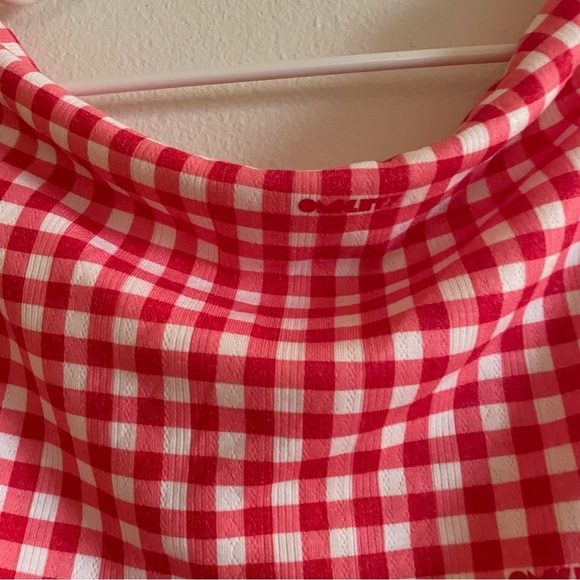 NWT! Omighty Gingham pointelle top in red checker print - Picture 8 of 11
